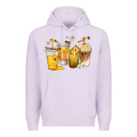 Lilac coffee cups bumble bee Premium Hoodie - texasbilliewilder