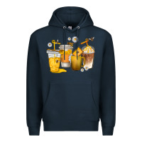 Navy coffee cups bumble bee Premium Hoodie - texasbilliewilder