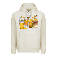 Oatmeal Heather coffee cups bumble bee Premium Hoodie - texasbilliewilder