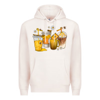Pale Pink coffee cups bumble bee Premium Hoodie - texasbilliewilder