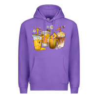 Purple coffee cups bumble bee Premium Hoodie - texasbilliewilder
