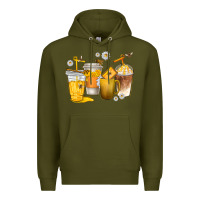 Army Green coffee cups bumble bee Premium Hoodie - texasbilliewilder