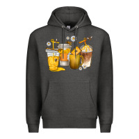 Charcoal Heather coffee cups bumble bee Premium Hoodie - texasbilliewilder