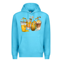 Ocean Blue coffee cups bumble bee Premium Hoodie - texasbilliewilder