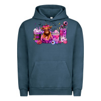 Pigment Midnight Navy Halloween Heifer coffee cups Urban Hoodie - RanaPortraitStore