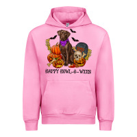Fuchsia Pink Happy Howl-o-ween Urban Hoodie - RanaPortraitStore