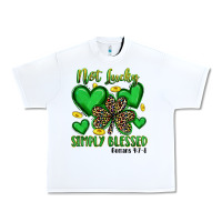 White not lucky simply blessed Urban Heavy Tee - Artiststas