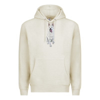 Oatmeal Heather Hand Drawing White Shepherd Premium Hoodie - RanaPortraitStore