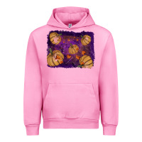 Fuchsia Pink Halloween Pumpkin Cobweb Background Urban Hoodie - RanaPortraitStore