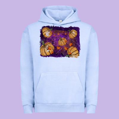 Halloween Pumpkin Cobweb Background Urban Hoodie Designed By Ranaportraitstore
