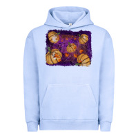 Pigment Grape Ice Halloween Pumpkin Cobweb Background Urban Hoodie - RanaPortraitStore