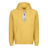 Antique Gold Hand Drawing White Shepherd Premium Hoodie - RanaPortraitStore