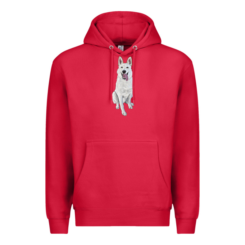 Hand Drawing White Shepherd Premium Hoodie by RanaPortraitStore | Teevron