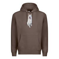 Coffee Hand Drawing White Shepherd Premium Hoodie - RanaPortraitStore