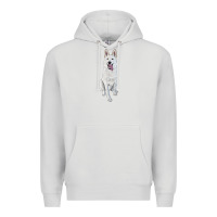 Dove Grey Hand Drawing White Shepherd Premium Hoodie - RanaPortraitStore