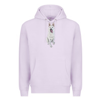 Lilac Hand Drawing White Shepherd Premium Hoodie - RanaPortraitStore