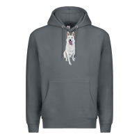 Rock Hand Drawing White Shepherd Premium Hoodie - RanaPortraitStore