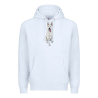 White Hand Drawing White Shepherd Premium Hoodie - RanaPortraitStore