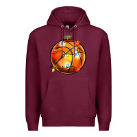 Burgundy christmas  baskerball Premium Hoodie - Zillion Design Studio