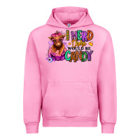 Fuchsia Pink I herd there would be candy Heifer Urban Hoodie - RanaPortraitStore