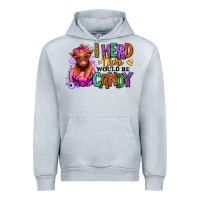 Heather Grey I herd there would be candy Heifer Urban Hoodie - RanaPortraitStore