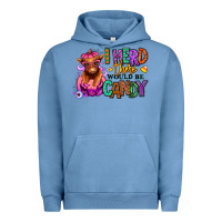 Pigment Pebble Blue I herd there would be candy Heifer Urban Hoodie - RanaPortraitStore