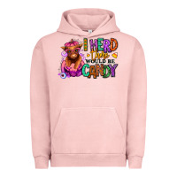 Pigment Salmon I herd there would be candy Heifer Urban Hoodie - RanaPortraitStore