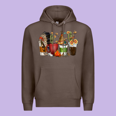 Premium Hoodie coffee cups indian headdress