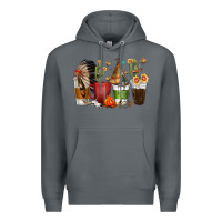 Rock coffee cups indian headdress Premium Hoodie - texasbilliewilder