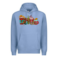 Colony Blue cowboy coffee cups Premium Hoodie - texasbilliewilder