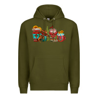 Army Green cowboy coffee cups Premium Hoodie - texasbilliewilder