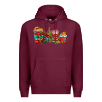 Burgundy cowboy coffee cups Premium Hoodie - texasbilliewilder