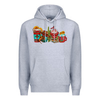 Heather Grey cowboy coffee cups Premium Hoodie - texasbilliewilder