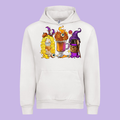 Halloween Hocus Pocus Coffee Cups Urban Hoodie Designed By Ranaportraitstore