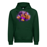 Forest Green Halloween sneaker and heel afro woman Urban Hoodie - RanaPortraitStore
