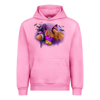 Fuchsia Pink Halloween sneaker and heel afro woman Urban Hoodie - RanaPortraitStore