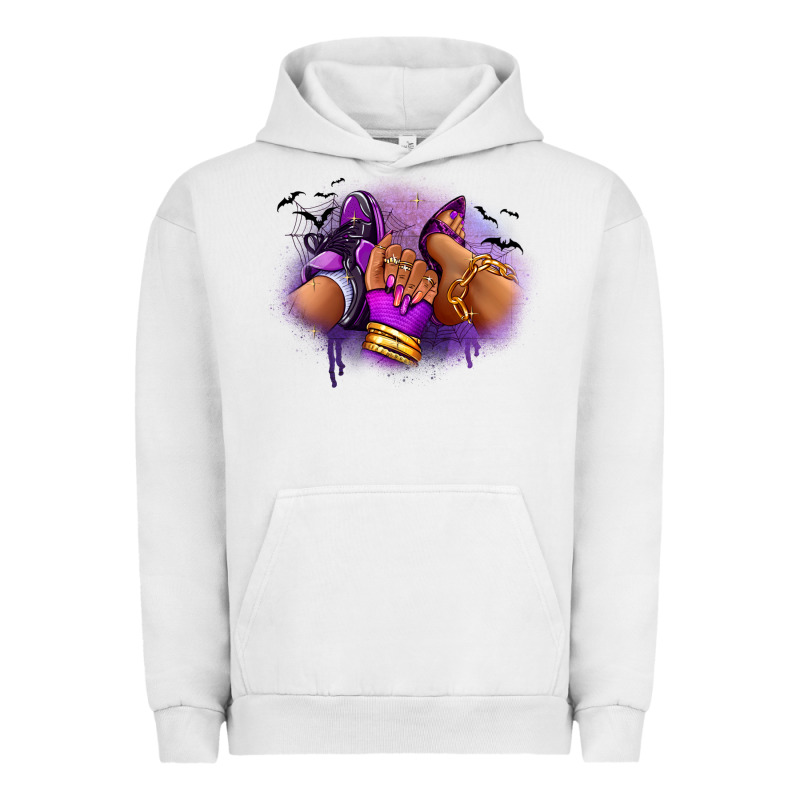Halloween Sneaker And Heel Afro Woman Urban Hoodie by RanaPortraitStore | Teevron