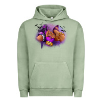 Pigment Oil Green Halloween sneaker and heel afro woman Urban Hoodie - RanaPortraitStore