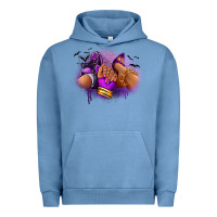 Pigment Pebble Blue Halloween sneaker and heel afro woman Urban Hoodie - RanaPortraitStore