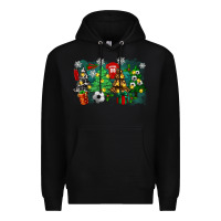Black christmas trees with tennis Premium Hoodie - Zillion Design Studio
