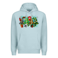 Blue Mist christmas trees with tennis Premium Hoodie - Zillion Design Studio