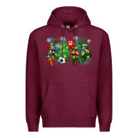 Burgundy christmas trees with tennis Premium Hoodie - Zillion Design Studio
