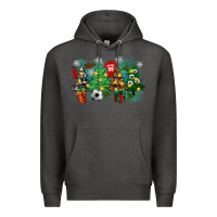 Charcoal Heather christmas trees with tennis Premium Hoodie - Zillion Design Studio