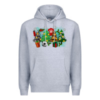 Heather Grey christmas trees with tennis Premium Hoodie - Zillion Design Studio
