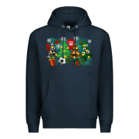 Navy christmas trees with tennis Premium Hoodie - Zillion Design Studio