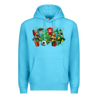 Ocean Blue christmas trees with tennis Premium Hoodie - Zillion Design Studio