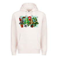Pale Pink christmas trees with tennis Premium Hoodie - Zillion Design Studio
