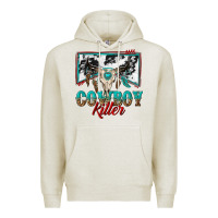 Oatmeal Heather cowboy killer Premium Hoodie - texasbilliewilder