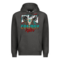 Charcoal Heather cowboy killer Premium Hoodie - texasbilliewilder