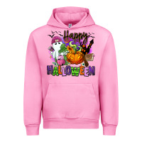 Fuchsia Pink Happy Halloween Urban Hoodie - RanaPortraitStore